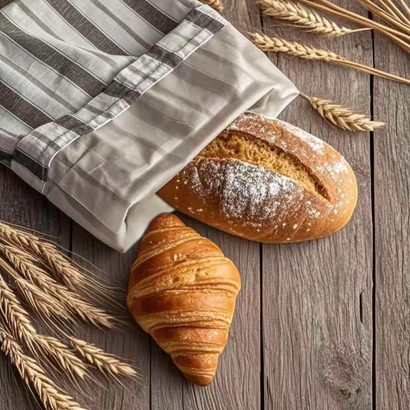 Duthcbw [2 PACK] Bread bags for Homemade Loaves, Large Reusable Linen with TPU Lining, BPA-Free, Food-Grade Cloth Storage Bags with Freezer - Image 5
